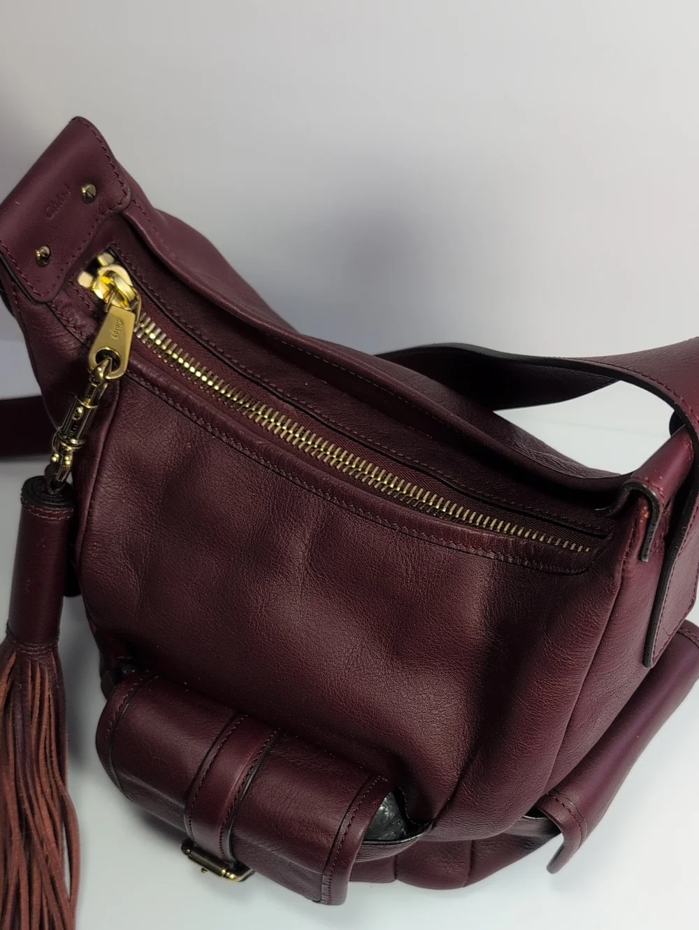 Chloe Gabby Leather Hobo Shoulder Bag with Tassel - Picture 6 of 16